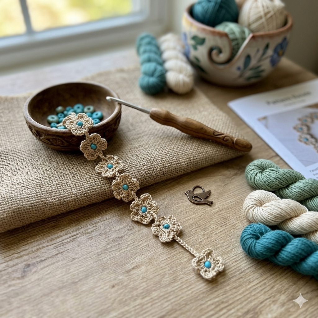 Bracelet Café à Perles Bleu